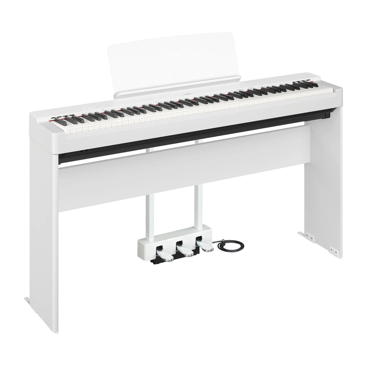 Yamaha P-225 88-Key Portable Digital Piano with Stand and Pedal Unit (White)