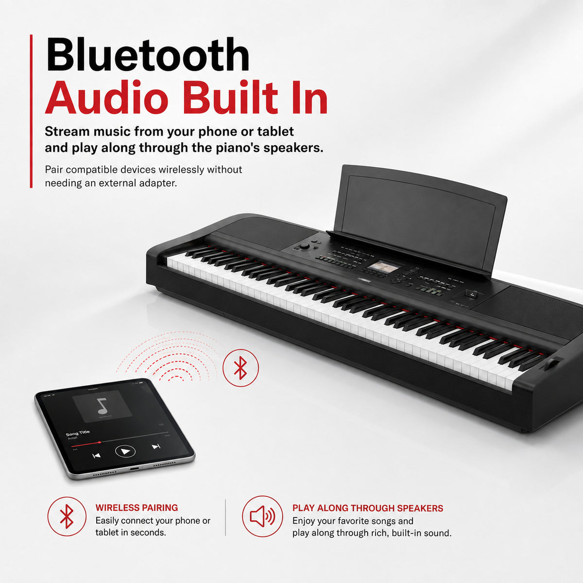 Yamaha DGX670 88-Key Portable Grand Piano Bundle with Stand, Bench, and Pedal (Black)