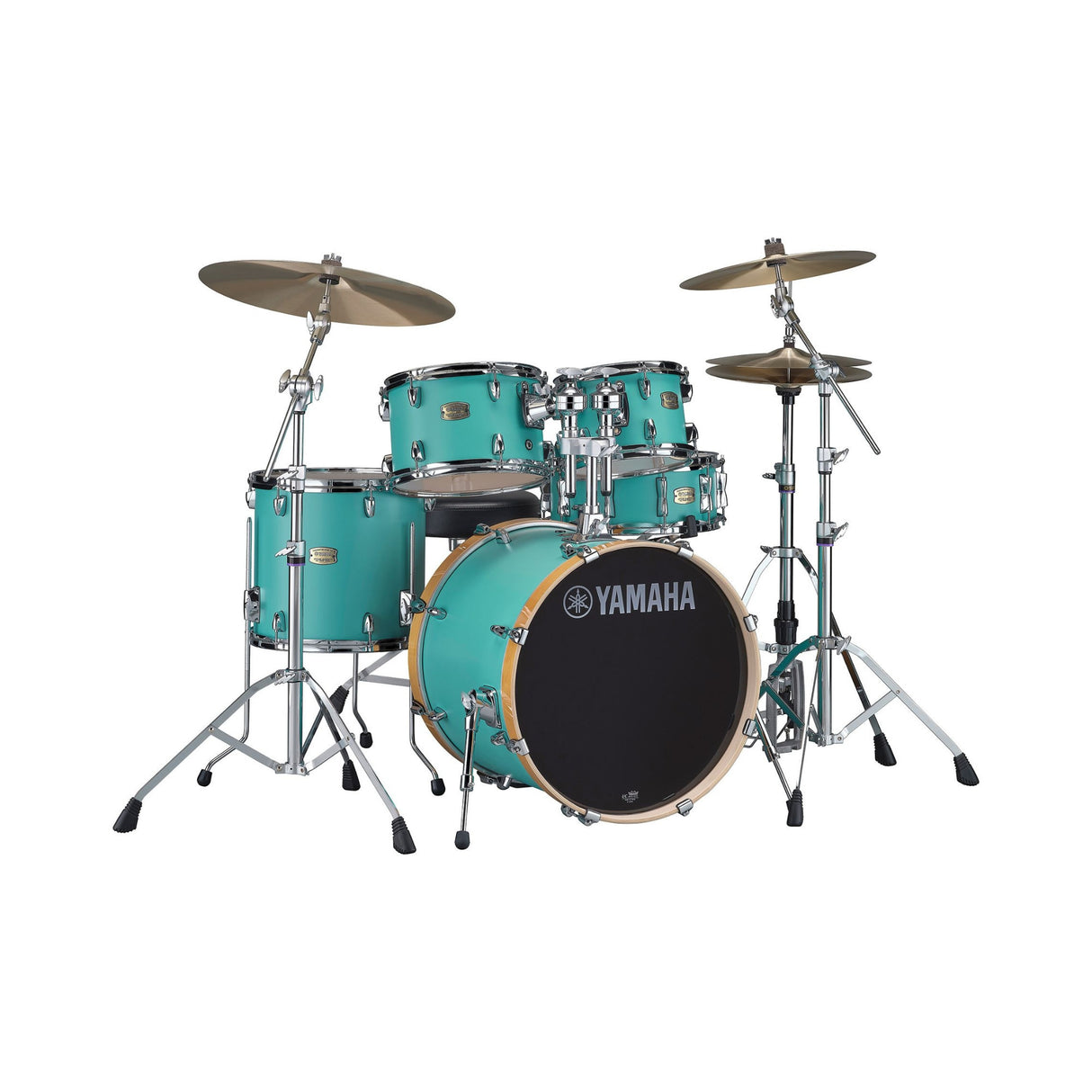 Yamaha SBP0F50MSG Stage Custom Birch 5-Piece Drum Shells Set with High-End Parts (Matte Surf Green)