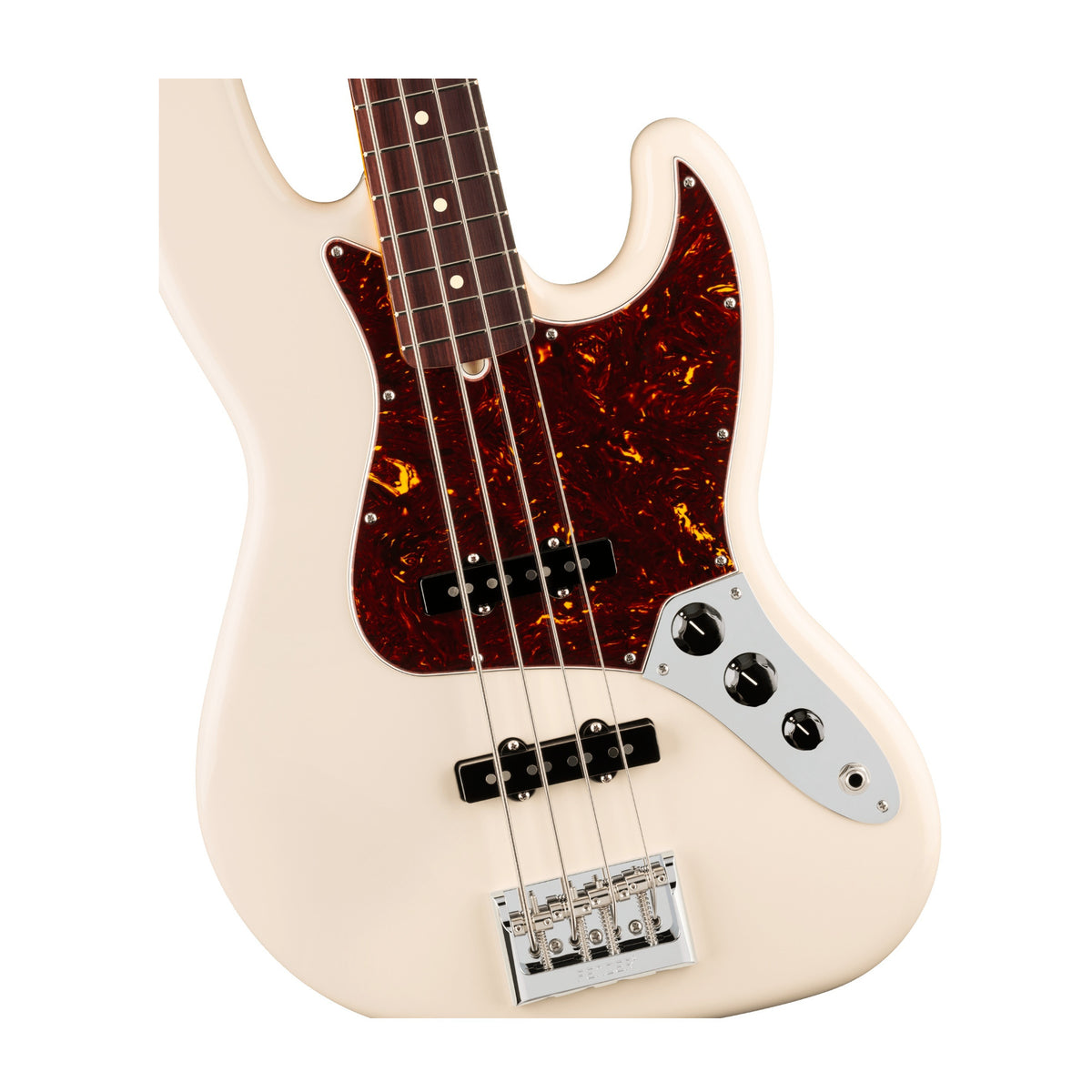 Fender American Professional Jazz 4-String Bass Guitar with Rosewood Fingerboard (Olympic White)