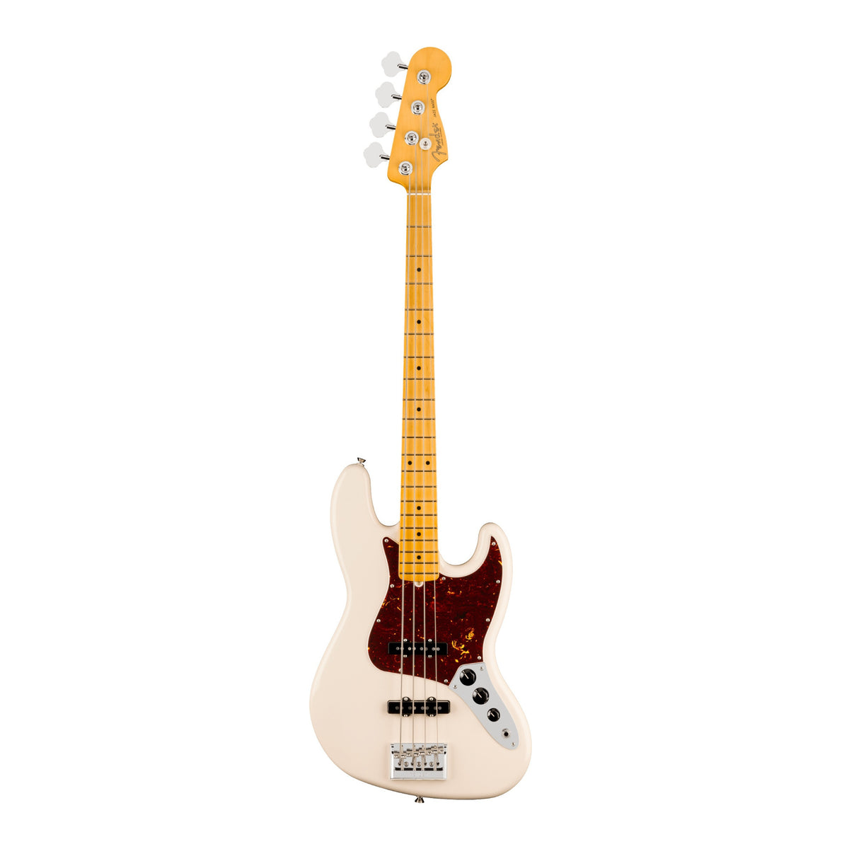 Fender American Professional Jazz 4-String Bass Guitar with Maple Fingerboard (Olympic White)