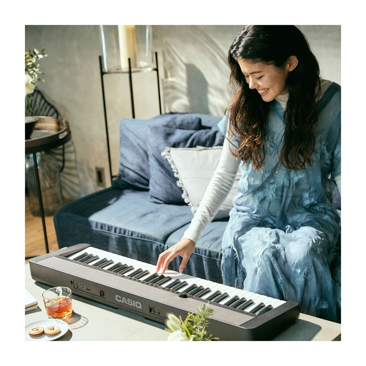 Casio Casiotone CT-S1 Black 61-Key Keyboard Bundle with Stand, Bench, Sustain Pedal, and Headphones