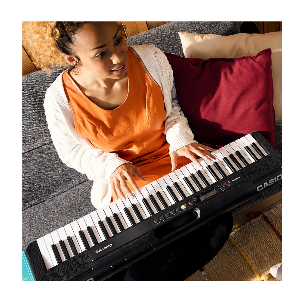 Casio Casiotone CT-S200 Black 61-Key Keyboard Bundle with Stand, Bench, Pedal, and Headphones