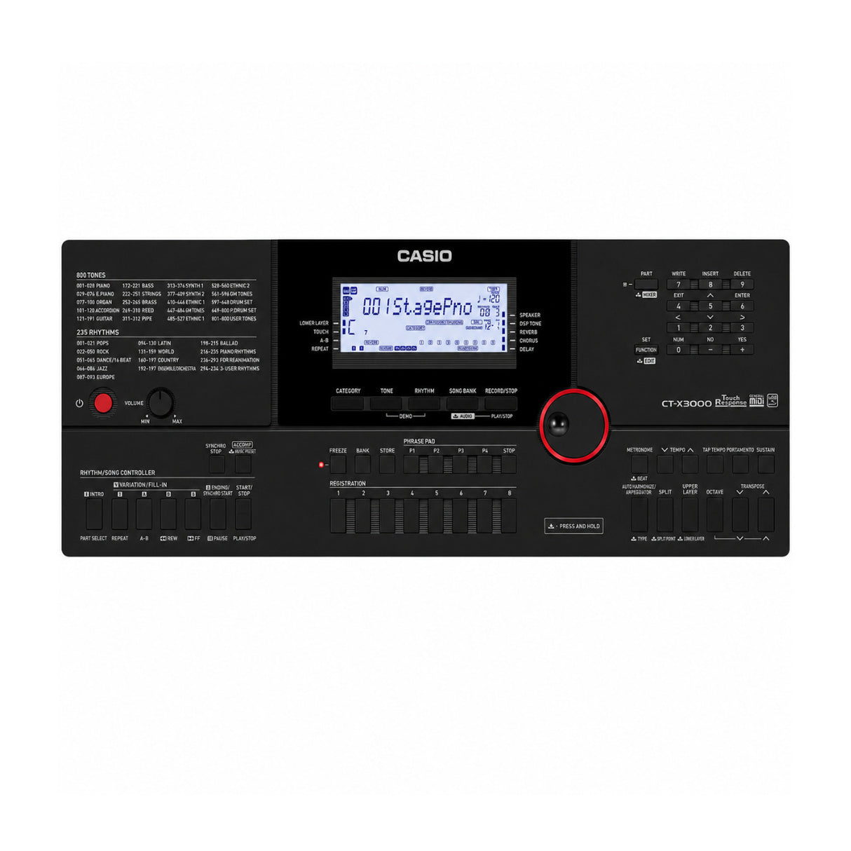 Casio Casiotone CT-X3000 61-Key Portable Keyboard with Stand, Bench, Sustain Pedal and Headphones