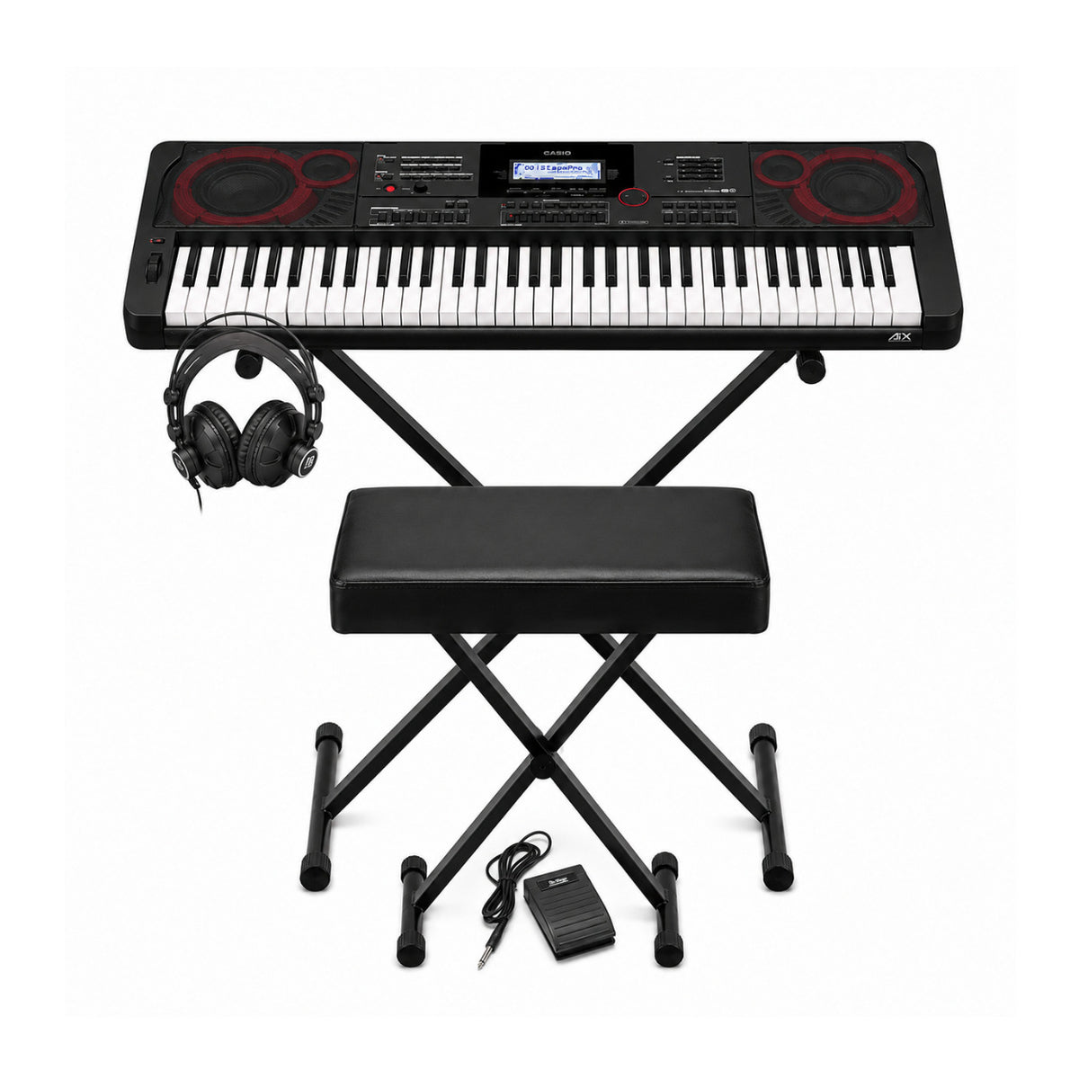 Casio CTX5000 61-Key Portable Keyboard Bundle with Stand, Bench, and Headphones