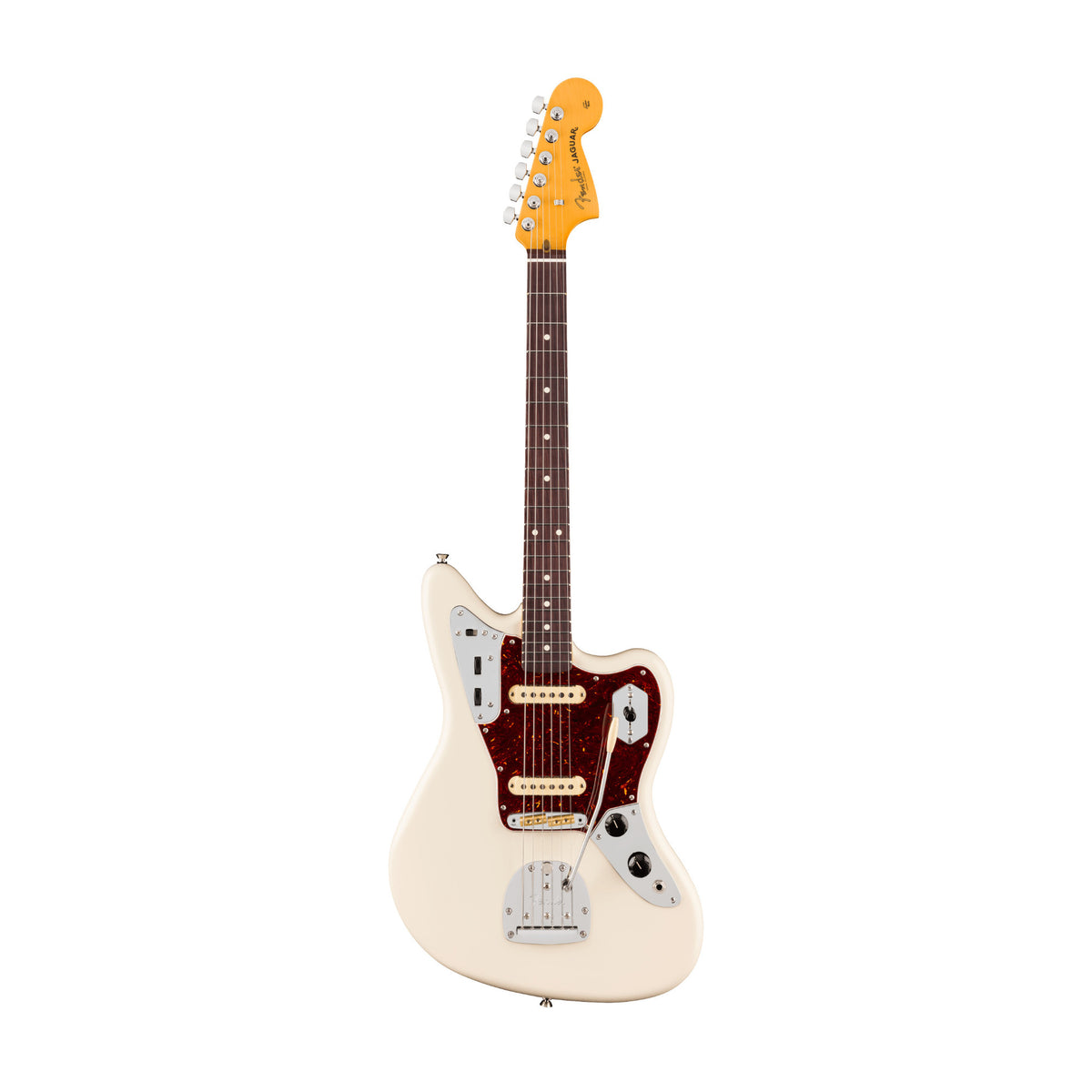 Fender American Professional Jaguar 6-String Electric Guitar with Panorama Tremolo (Olympic White)