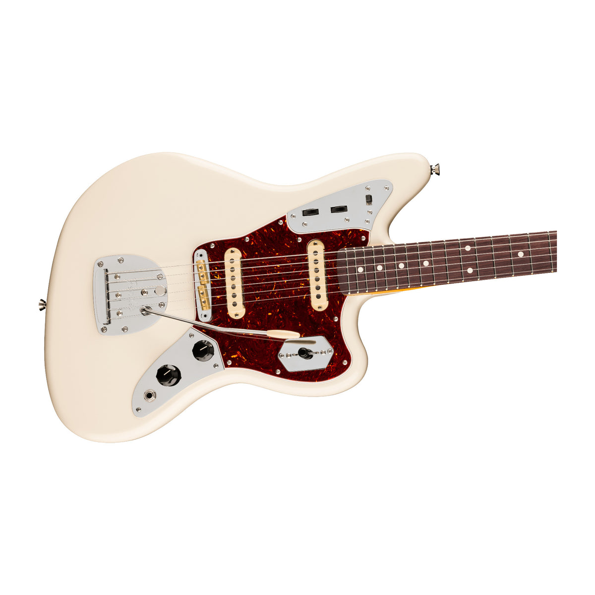 Fender American Professional Jaguar 6-String Electric Guitar with Panorama Tremolo (Olympic White)