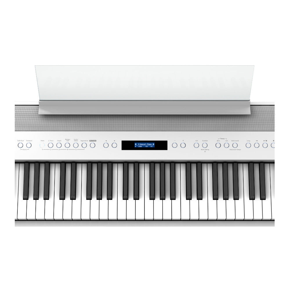 Roland FP-60X 88-Key PHA-4 Digital Piano Bundle with KSC-72 Stand, 3-Pedal Unit, and Bench (White)