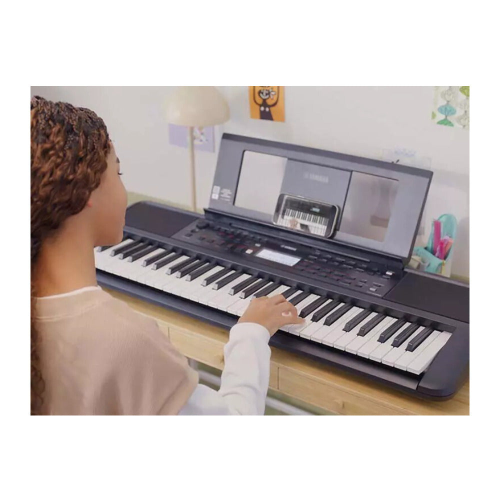 Yamaha YPT-380 61-Key Portable Keyboard Bundle with Stand, Bench, Pedal, and Headphones
