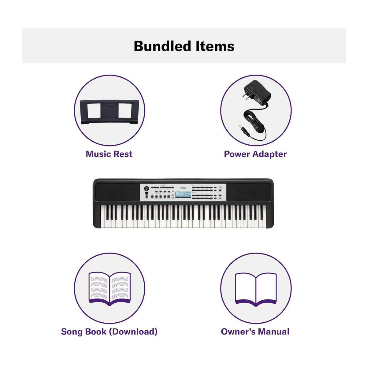 Yamaha YPT-W320 76-Key Portable Keyboard with Stand, Bench, Pedal, and Headphones Bundle