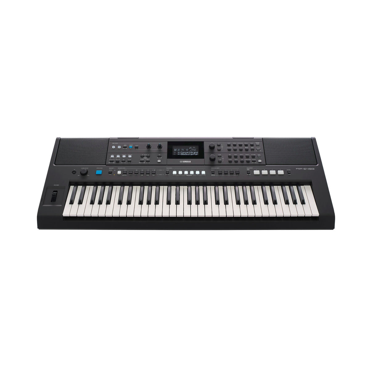 Yamaha PSR-E483 61-key Portable Keyboard with Stand, Bench, Headphones and Pedal Bundle