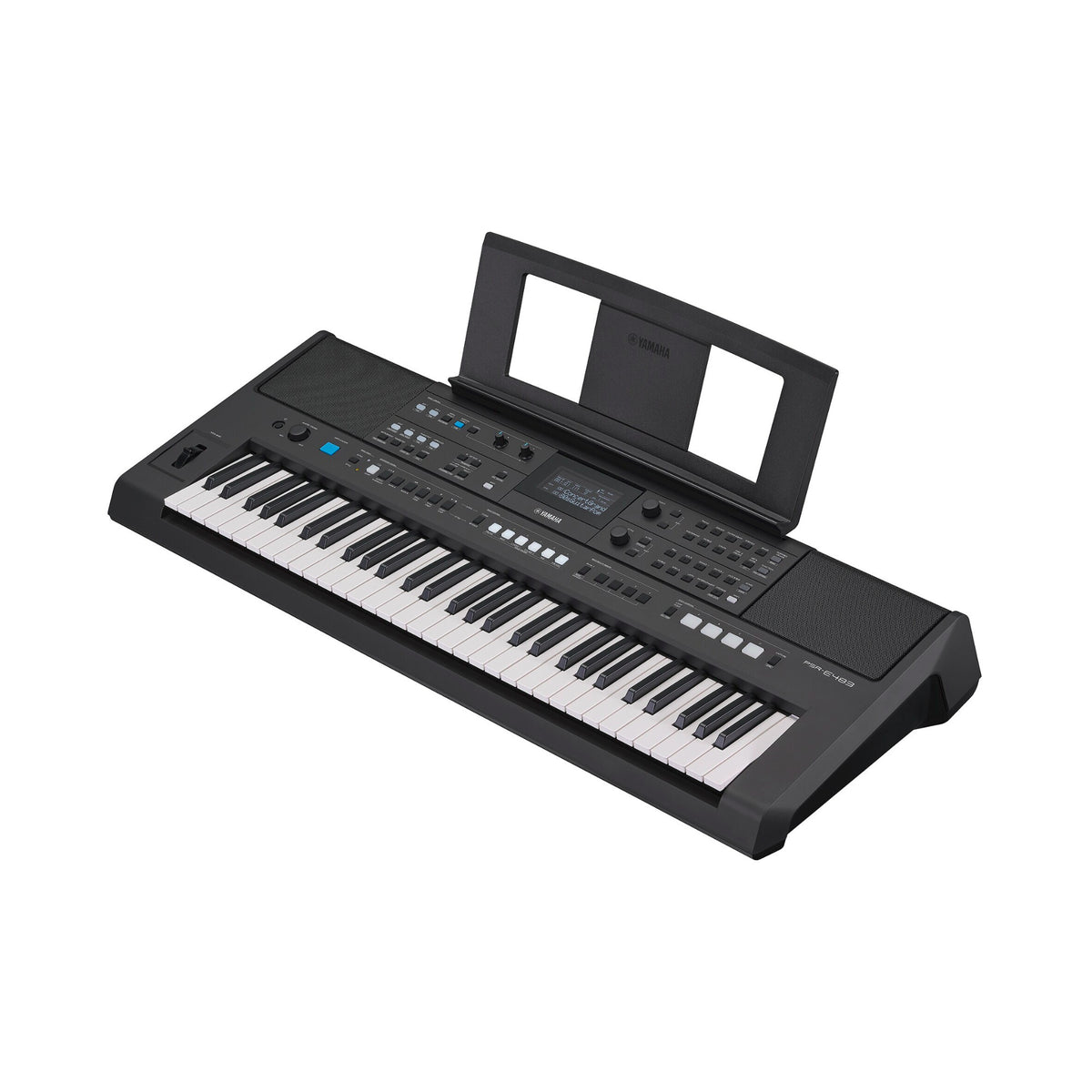 Yamaha PSR-E483 61-key Portable Keyboard with Stand, Bench, Headphones and Pedal Bundle