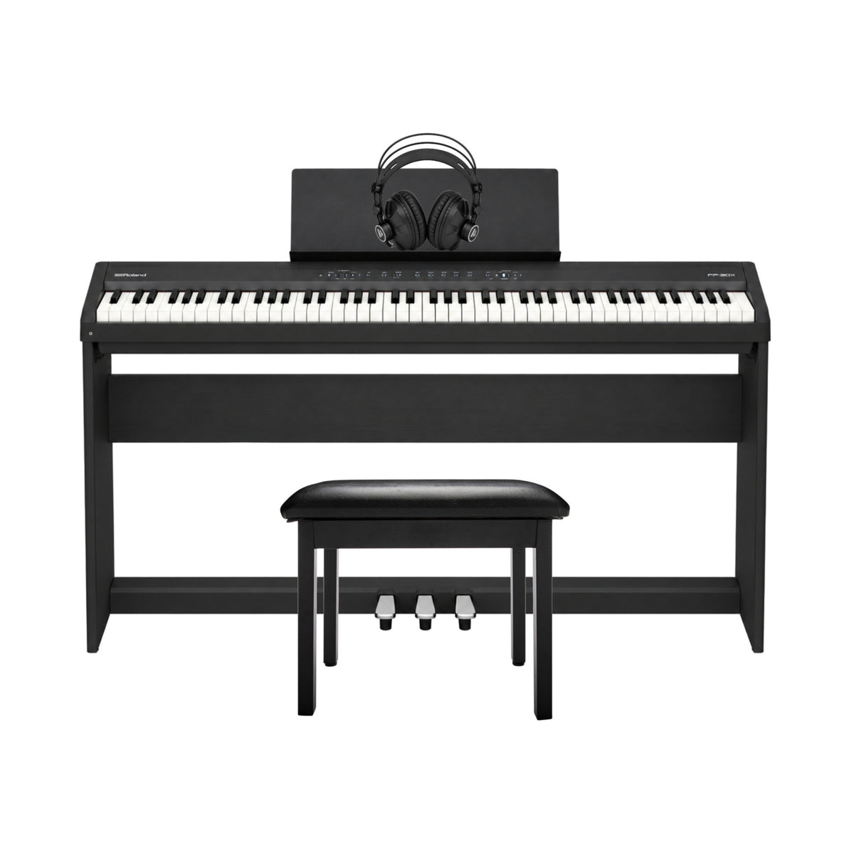 Roland FP-40 88-Key Digital Piano Bundle with Stand, Pedal Unit, Bench and Headphones (Black)