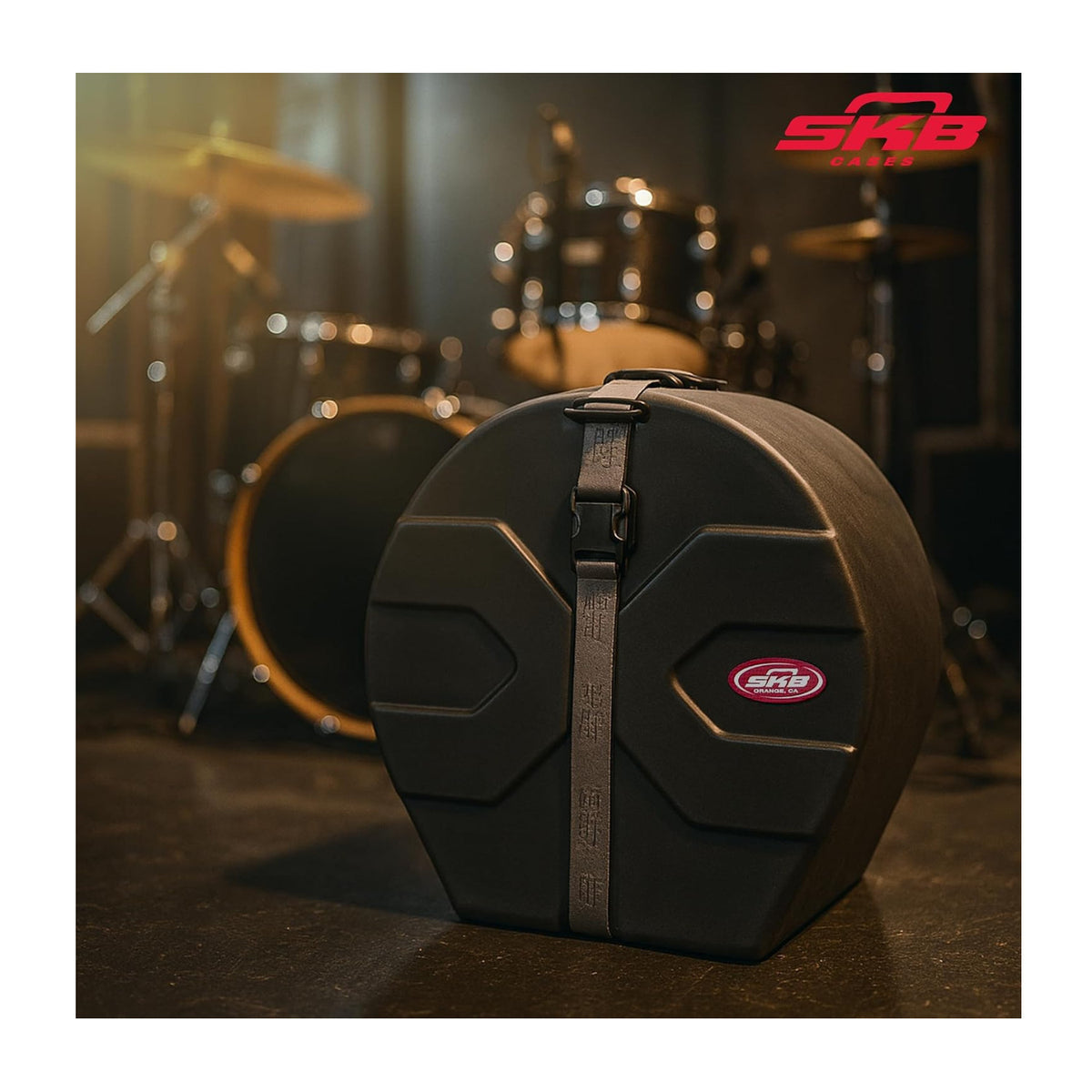 SKB Cases Roto-Molded 16x18 Tom Case with Padded Interior, Heavy-duty Strap, and Pedestal Feet