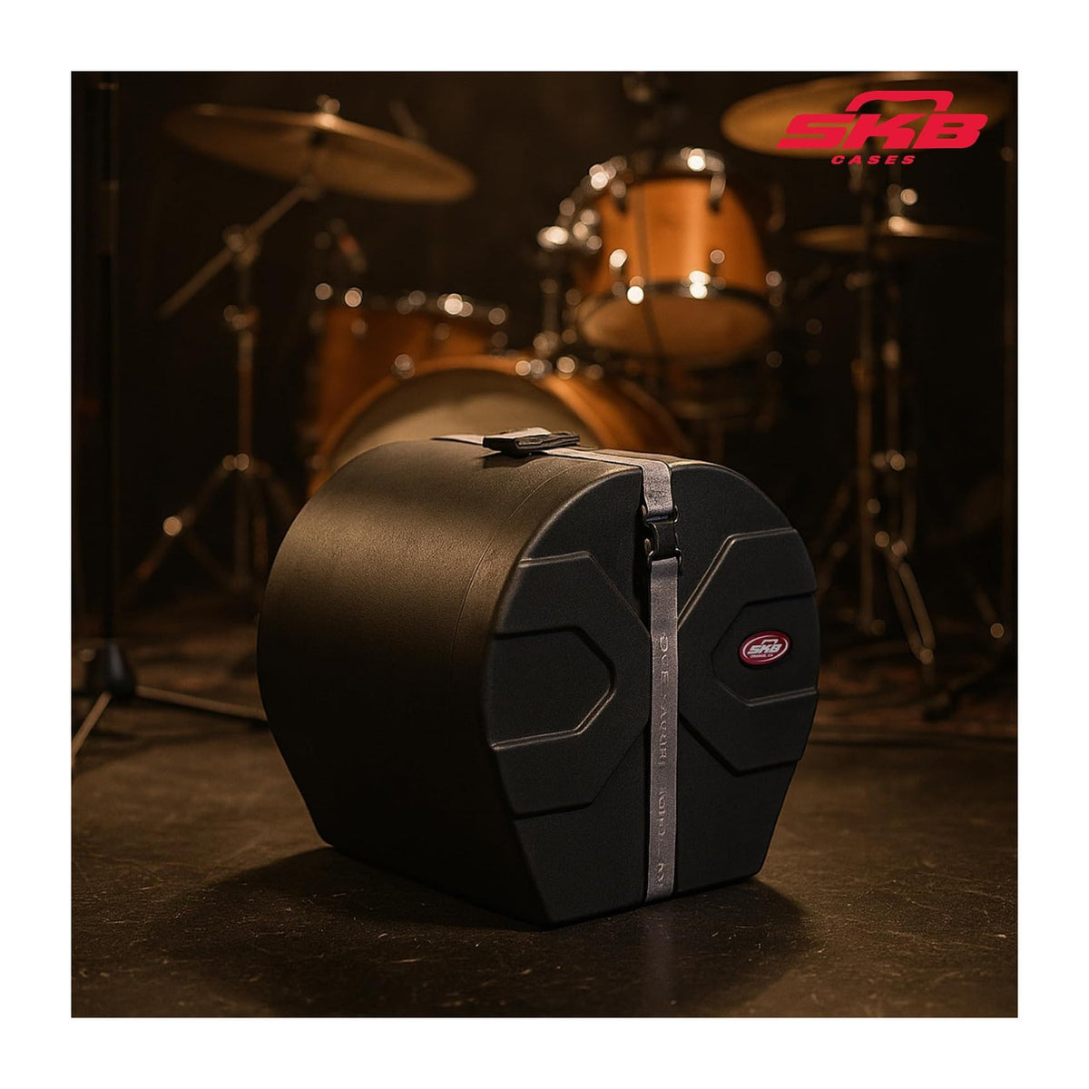 SKB Cases Roto-Molded 16x18 Tom Case with Padded Interior, Heavy-duty Strap, and Pedestal Feet