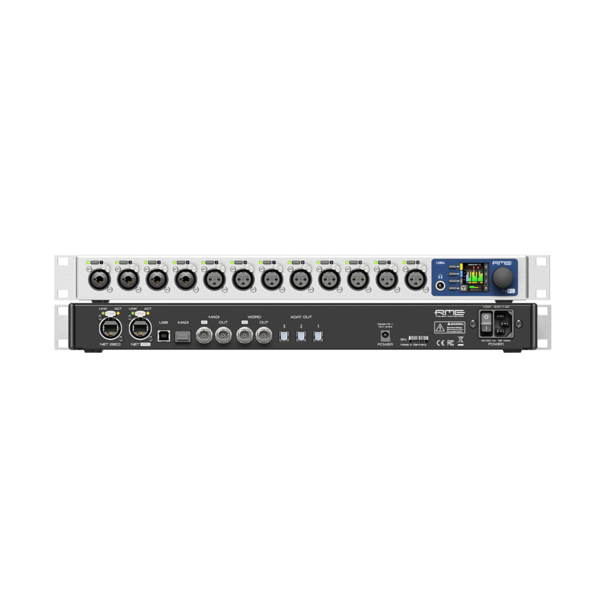 RME 12Mic 12-Channel High-End Digitally-controlled Microphone Preamp with AVB and MADI Networking