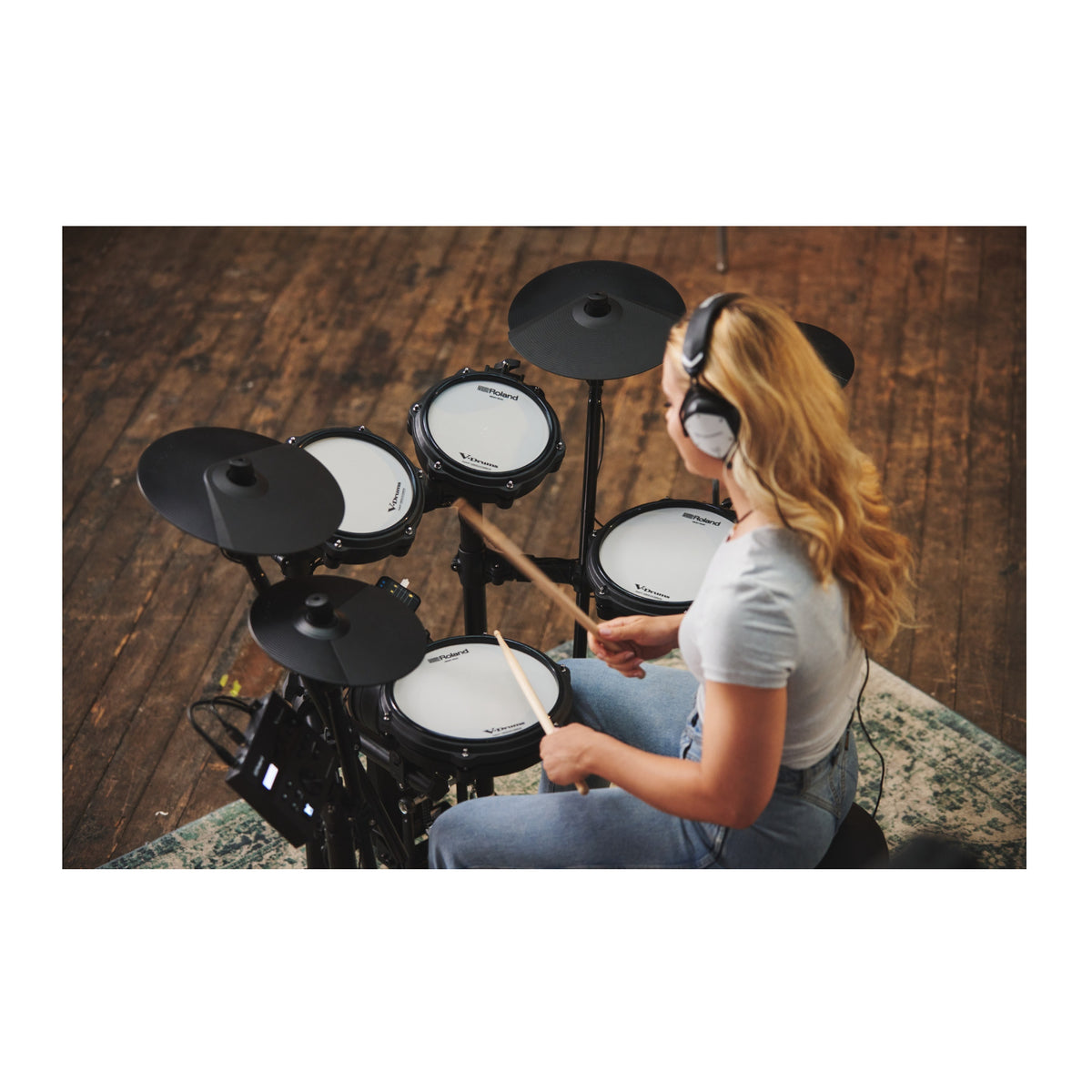 Roland TD-07KV2 V-Drums 5-Piece Electronic Drum Kit with Large Pads and TD-07 Sound Module
