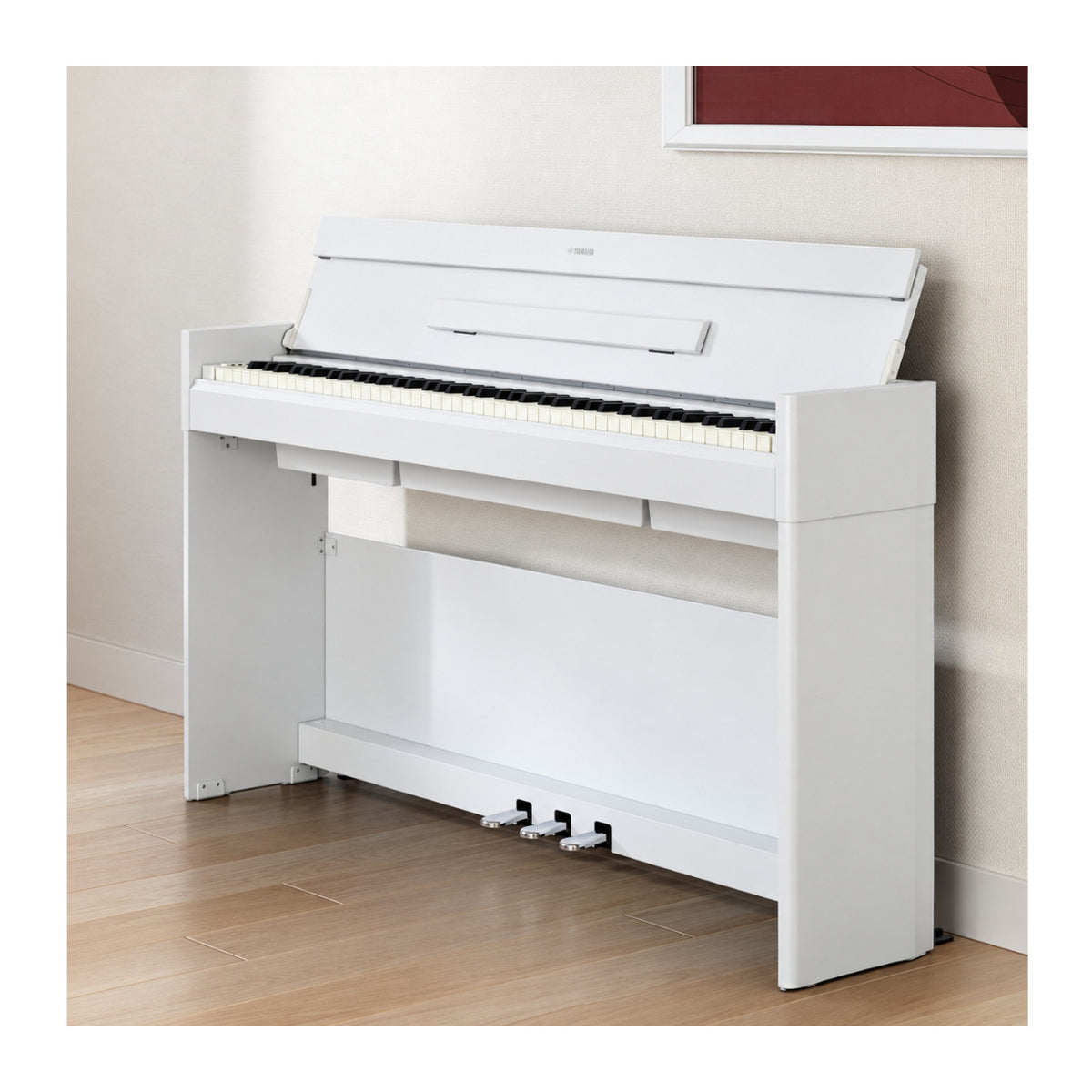 Yamaha Arius YDP-S56WH 88-Key GHS Home Digital Piano Bundle with White Keyboard Bench (White)