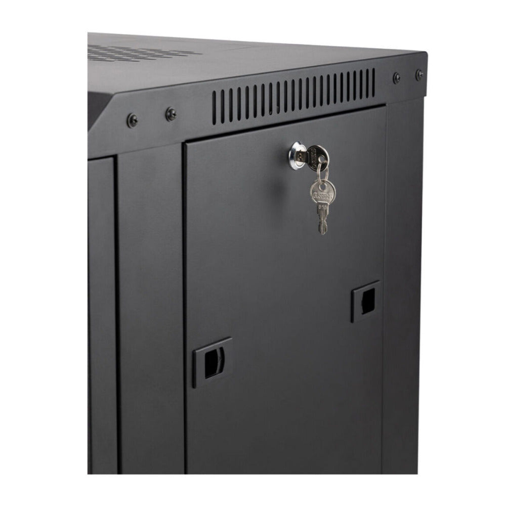 On-Stage RKD1200 12U Wall-Mount Knock-Down Steel Equipment Rack with Lockable Door and Side Panels
