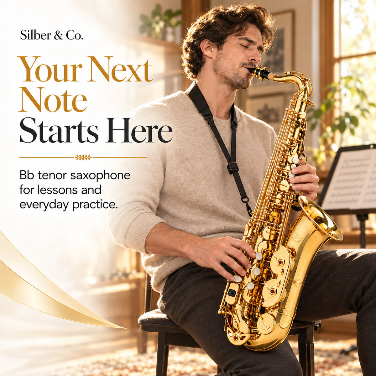 Silber & Co. Bb Tenor Saxophone with Lacquer Finish and Carrying Case