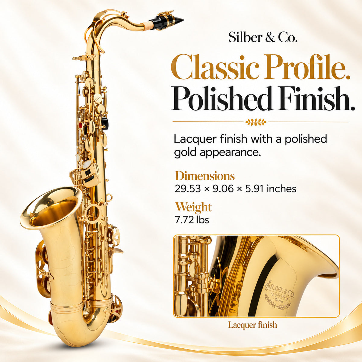 Silber & Co. Bb Tenor Saxophone with Lacquer Finish and Carrying Case