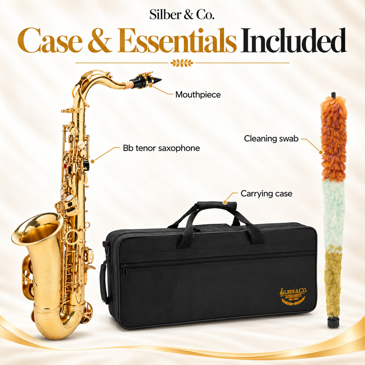 Silber & Co. Bb Tenor Saxophone with Lacquer Finish and Carrying Case