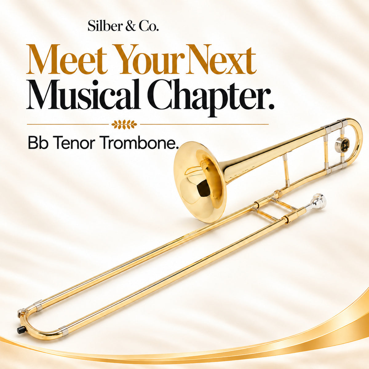 Silber & Co. Bb Tenor Trombone with Lacquered Brass Body and Case