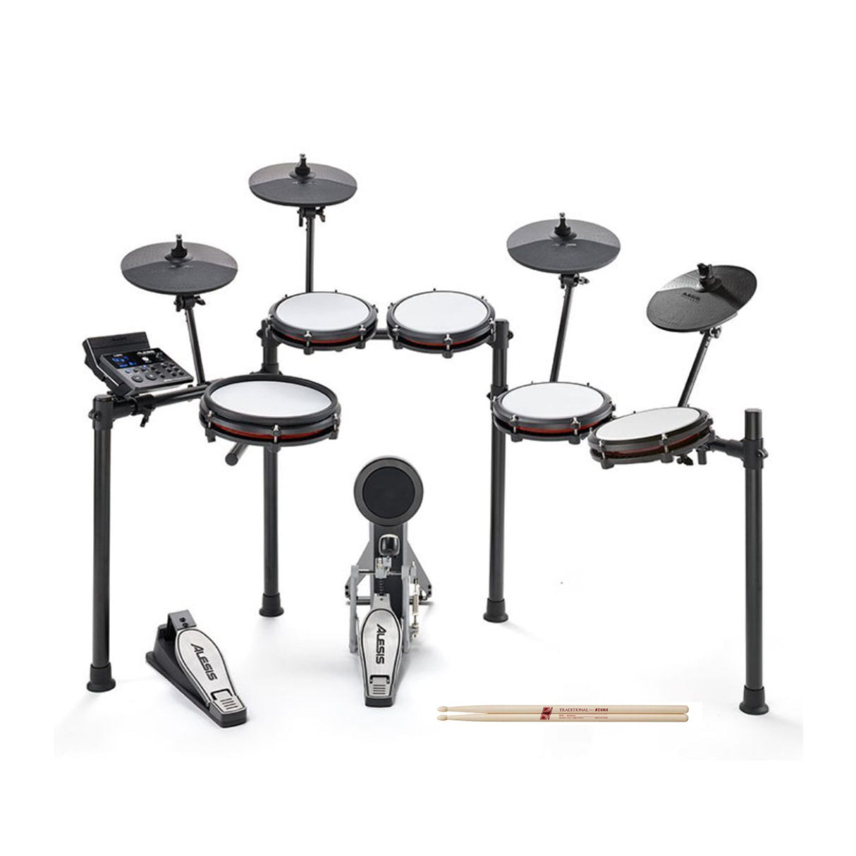 Alesis Nitro Max Kit Electronic Drum Set with Quiet Mesh Pads Bundle