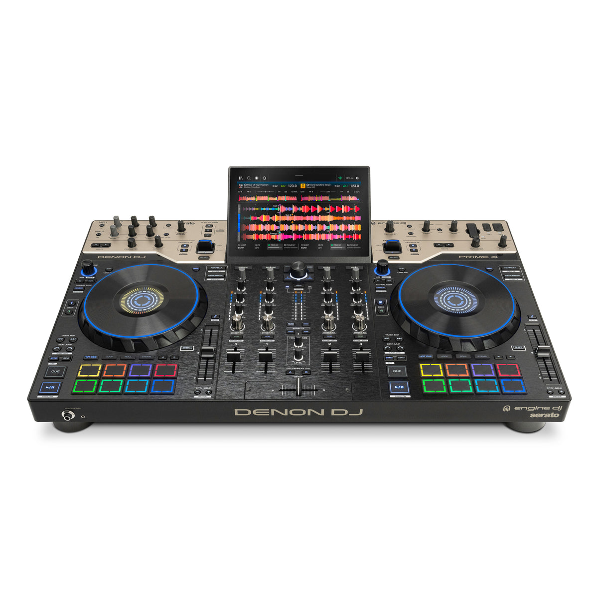 Denon DJ PRIME 4 G2 4-Channel Standalone DJ System with Built-in FX, Lighting Output, and Stems - 1