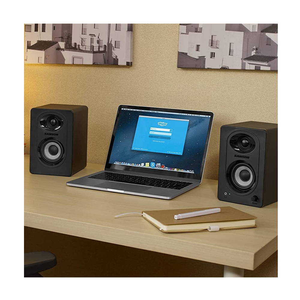 Samson MediaOne M30BT 3-Inch Powered Bluetooth Studio 20W Monitors (Pair, Black)