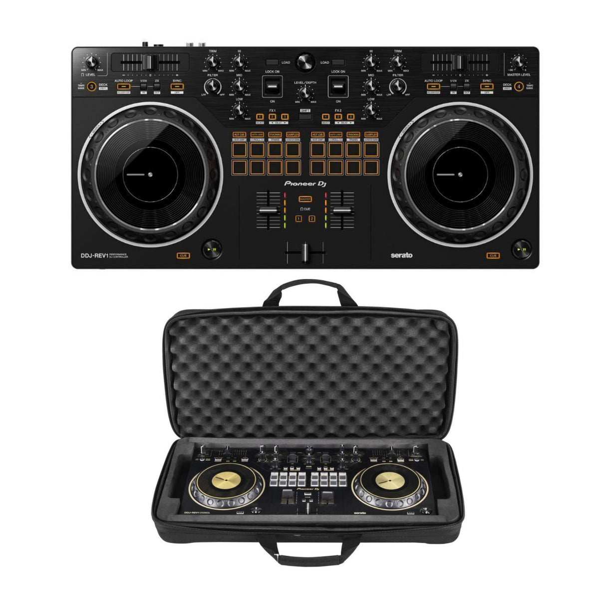 Pioneer DJ DDJ-REV1 Scratch-Style 2-Channel DJ Controller (Black) with Soft Case - 1