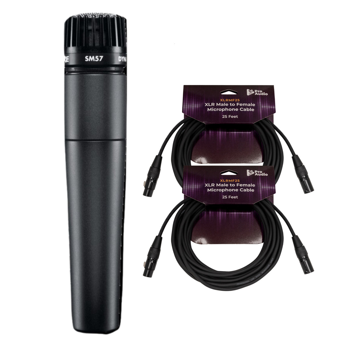 Shure SM57 Instrument Microphone with 2 x XLR Cables