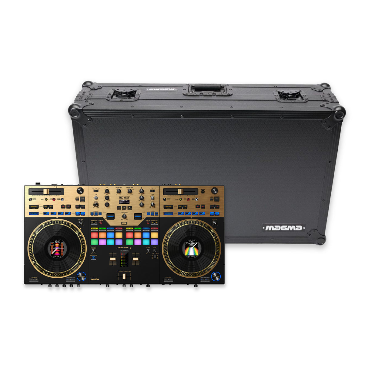 Pioneer DJ DDJ-REV7 Professional DJ Controller (Gold) Bundle with Magma Case