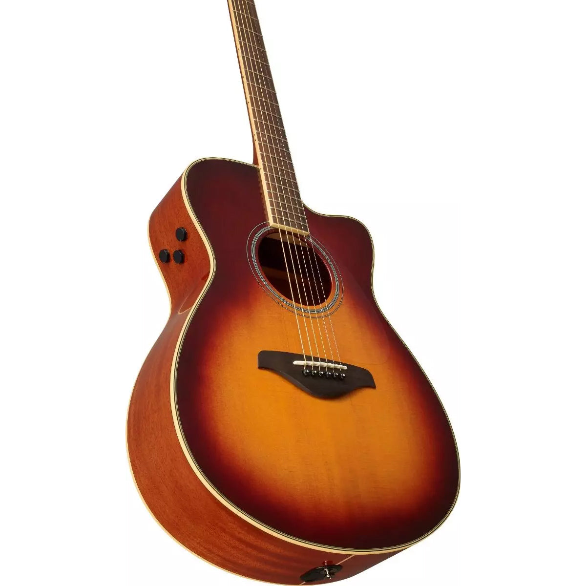 Yamaha FGC-TA-BS TransAcoustic Cutaway 6-String Concert Guitar (Brown Sunburst, Right-Handed)
