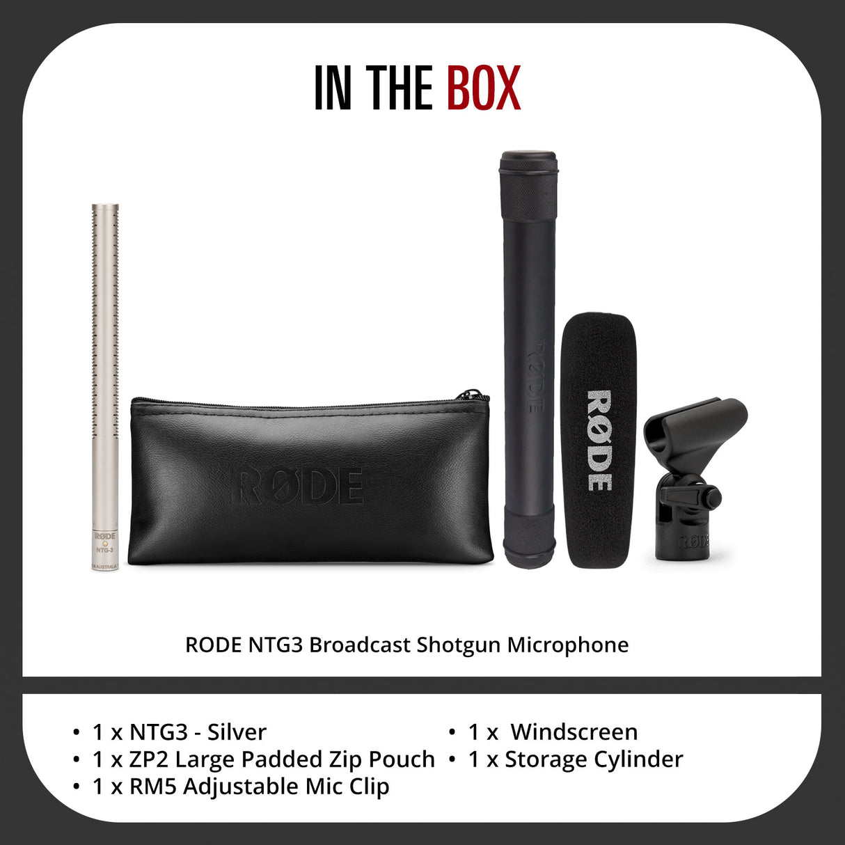 Rode NTG3 Condenser Shotgun Microphone with Storage Cylinder