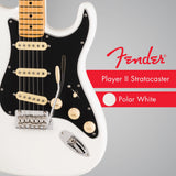 Fender Player II Stratocaster 6-String Electric Guitar with Maple Fingerboard (Polar White)