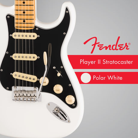 Fender Player II Stratocaster 6-String Electric Guitar with Maple Fingerboard (Polar White)
