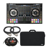 Reloop Mixon 8 Pro 4-channel DJ Controller with Case, XLR Cables, and TRS Cables