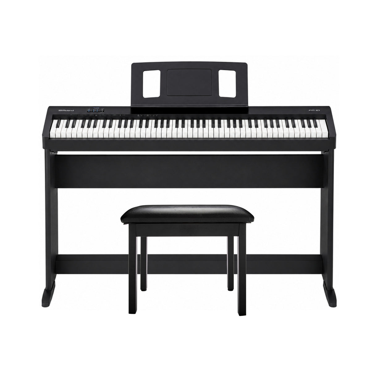 Roland FP-10 88-Key Entry-Level Digital Keyboard with Stand and Bench (Black) - 1