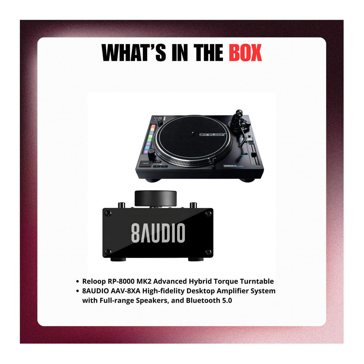 Reloop RP-8000 MK2 Advanced Hybrid Torque Turntable with Amplifier System - 9