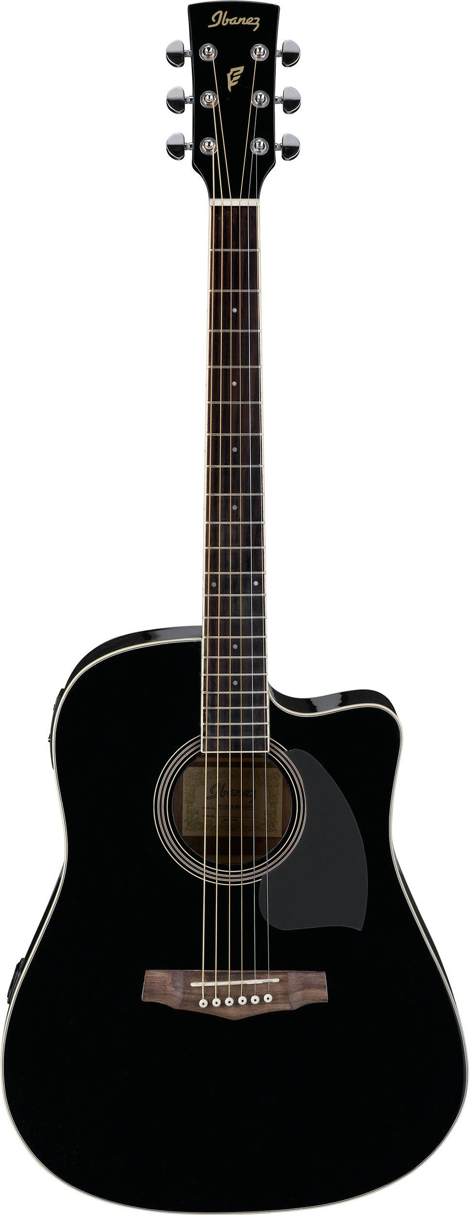 Ibanez PF15ECE PF Dreadnought Cutaway Acoustic-Electric Cutaway Guitar (Black)