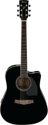 Ibanez PF15ECE PF Dreadnought Cutaway Acoustic-Electric Cutaway Guitar (Black)