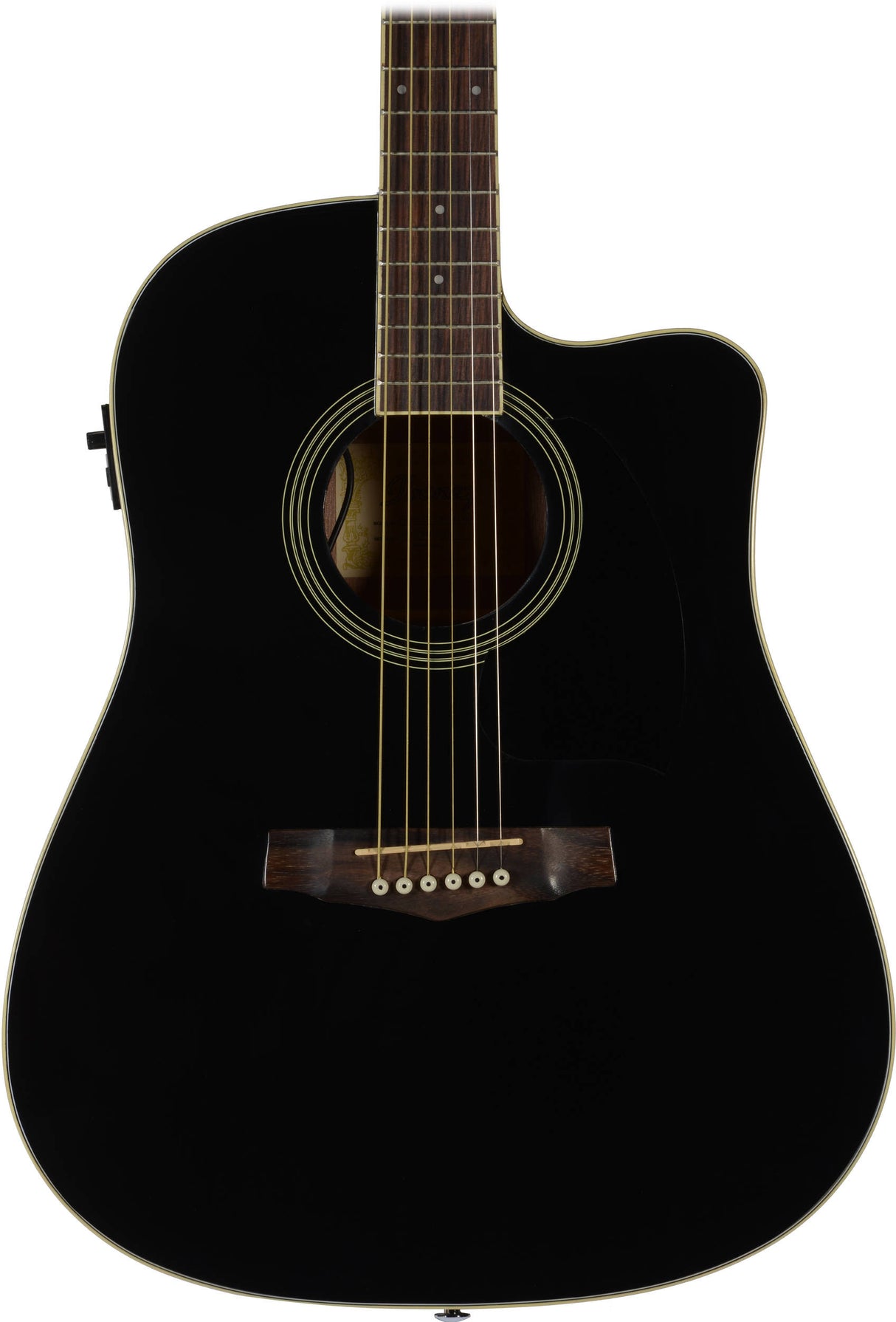 Ibanez PF15ECE PF Dreadnought Cutaway Acoustic-Electric Cutaway Guitar (Black)