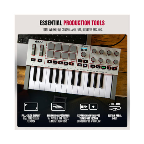 Akai Professional MPK Mini IV 25-Key USB-C MIDI Keyboard Controller Bundle with Controller Cover - 6