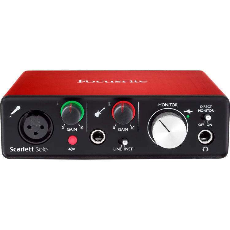 Audio Technica AT2035 Mic with Focusrite Scarlett Solo Interface & Accessories
