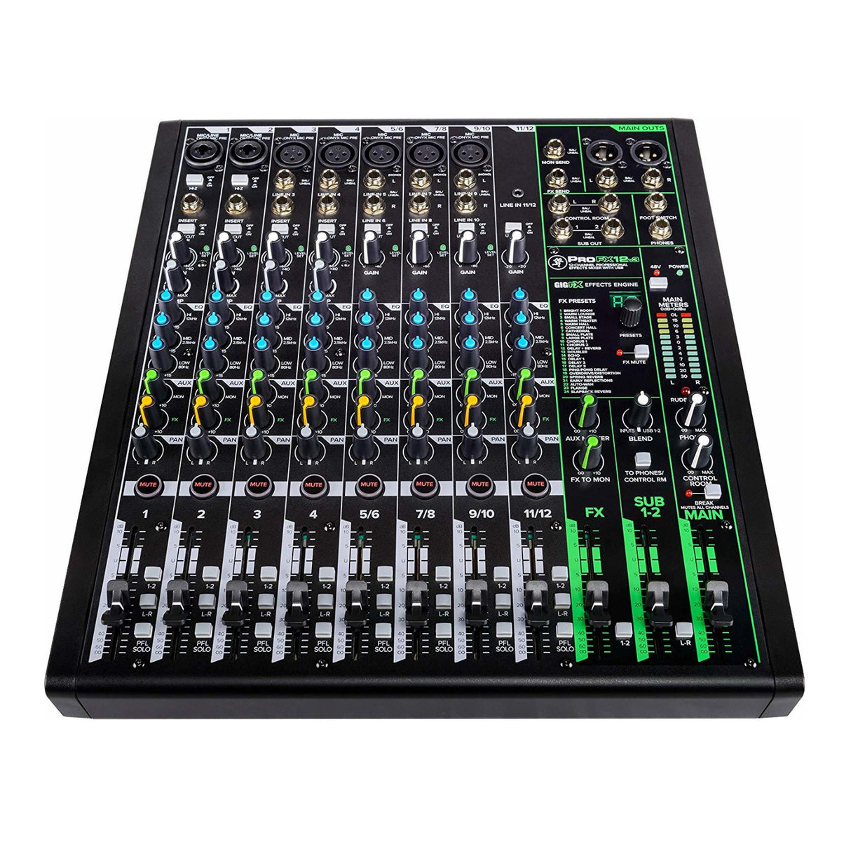 Mackie ProFX Series, Mixer - Unpowered, 12-Channel w/USB (ProFX12v3)