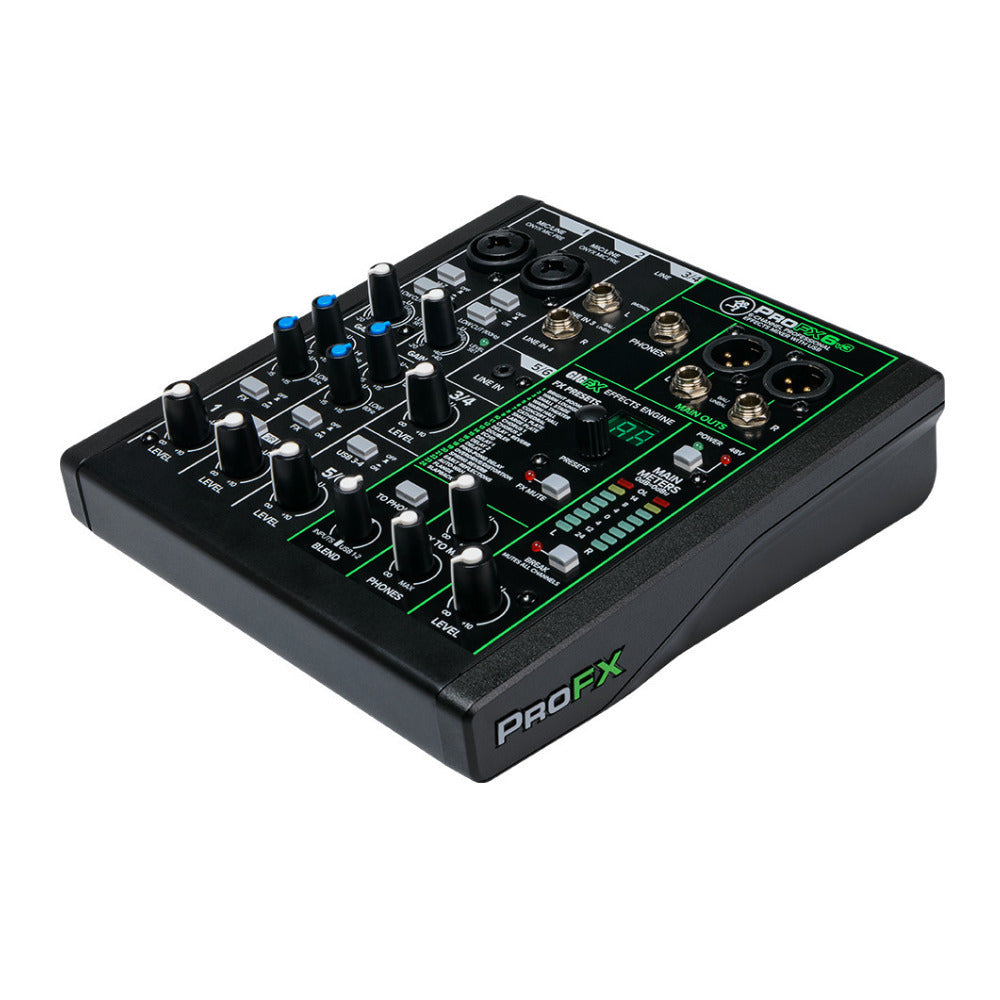 Mackie ProFX6v3 6-Channel Professional Effects Mixer Podcast Bundle