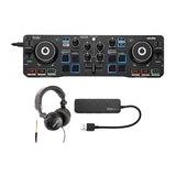 Hercules DJControl Starlight Pocket USB DJ Controller with Headphones & USB Hub