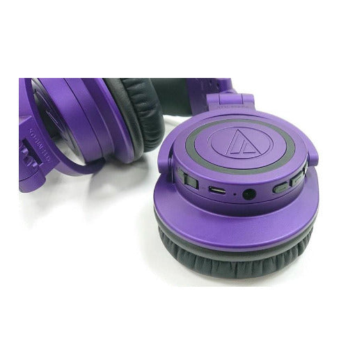Audio Technica ATHM50XBTPB Wireless Over-Ear Bluetooth Headphones (Purple/Black)