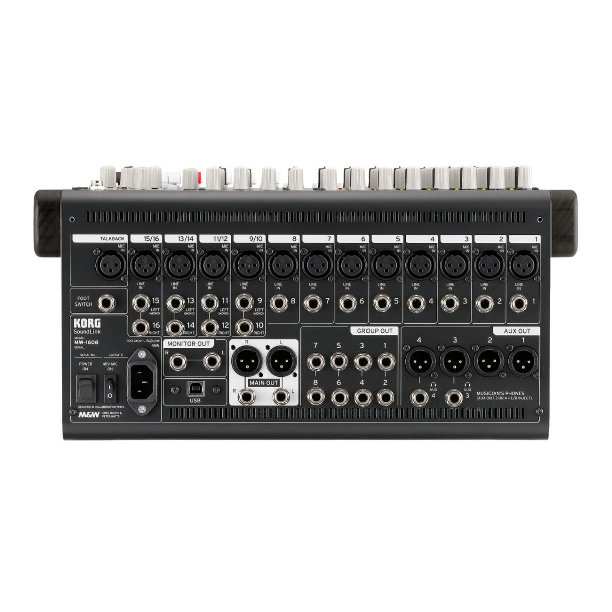Korg SoundLink MW1608 16-Channel Hybrid Analog/Digital Mixer Bundle w/ Accessory